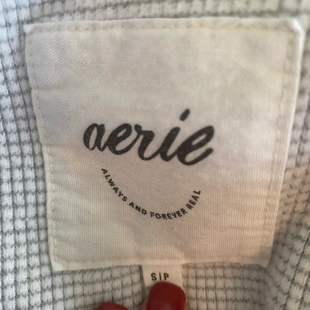 aerie Light Gray Ribbed Top
